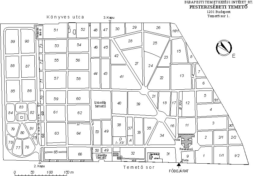 új köztemető térkép Pesterzsébeti temető   Budapest / Budapest XX. kerület (1201  új köztemető térkép